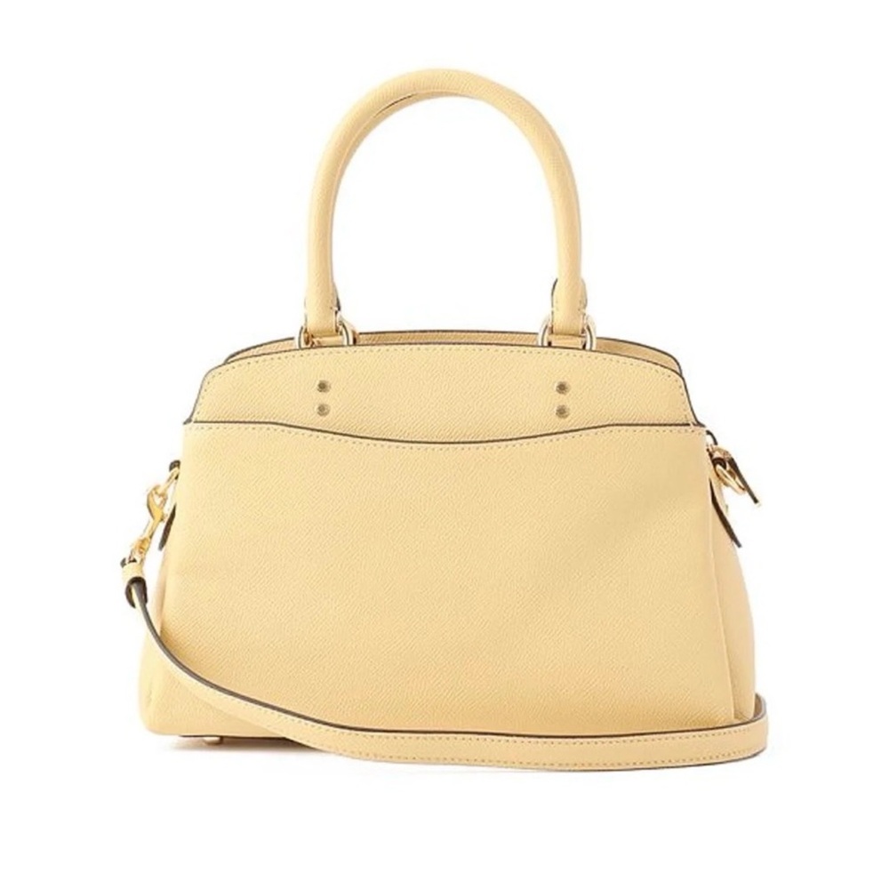 Coach Pebbled Leather Satchel in Light Yellow - Picture 3 of 14